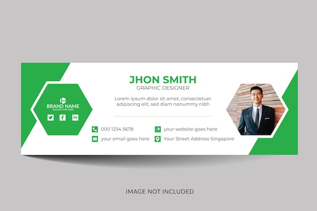 email signature or email footer design vector template