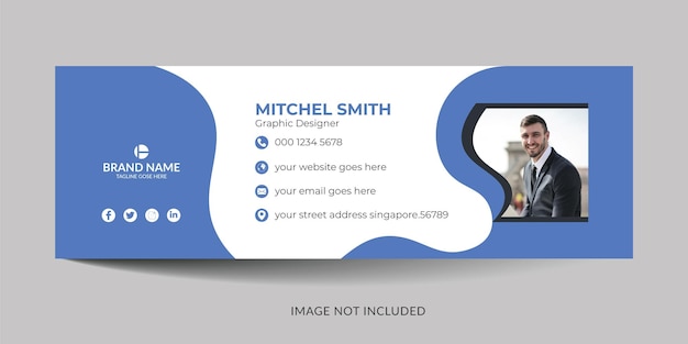 Email signature or email footer and personal cover design template