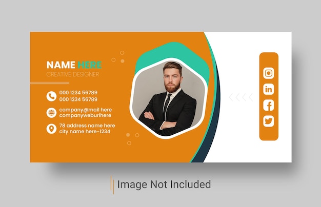 Email signature or email footer and personal social media cover design premium vector