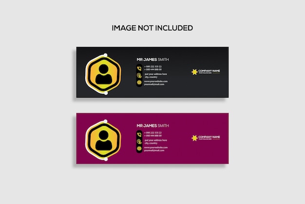 Email signature or email footer and personal social media  cover design template Premium vector