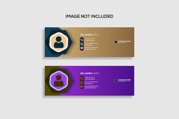 Email signature or email footer and personal social media  cover design template Premium vector