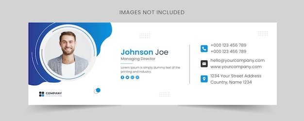 Email signature or email footer and personal social media cover design template