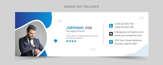 Email signature or email footer and personal social media cover design template