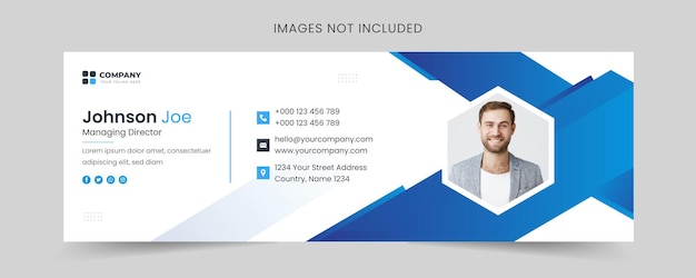 Email signature or email footer and personal social media cover design template