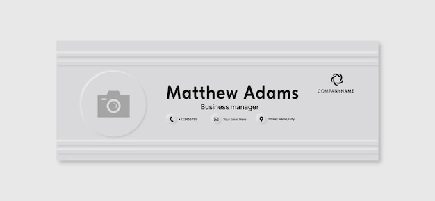 Email signature or email footer and personal social media Facebook cover design template