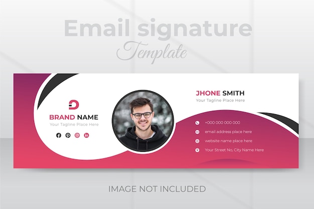 Email signature or email footer and social media cover design