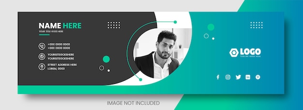 Email signature or email footer and social media facebook cover design template