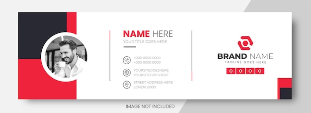 Vector email signature or email footer and social media facebook cover design template