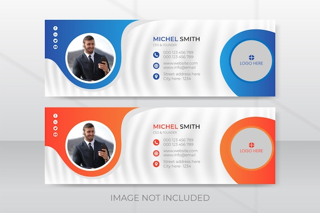 email signature or footer and personal identity template