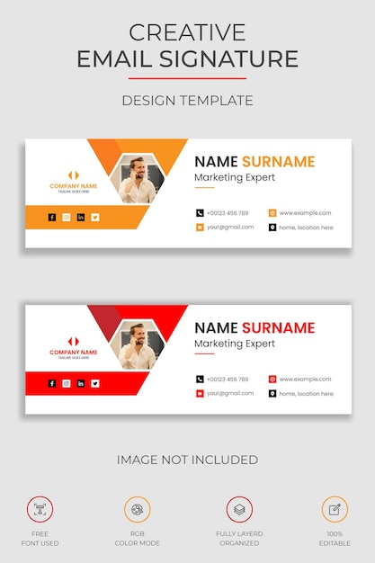 email signature or personal contact and Facebook cover design premium vector