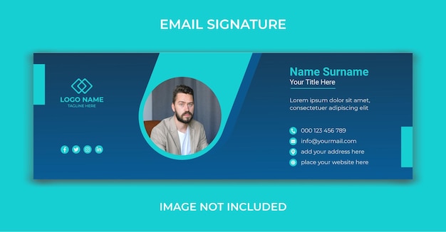 Email signature or personal cover banner template design