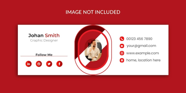 Email signature social media template or email footer Premium