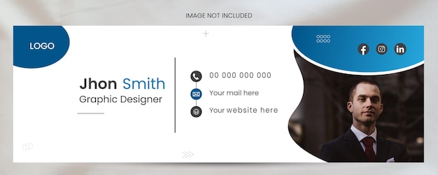 Vector email signature template design or corporate banner