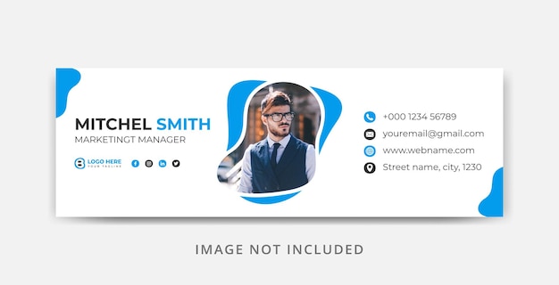 Email Signature template design or email footer and Facebook cover banner template premium vector