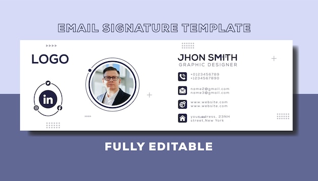 Email signature template design or email footer and personal Facebook cover Premium Vector