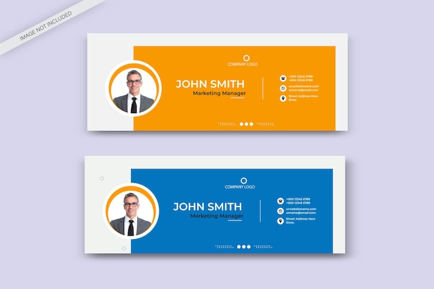 Email signature template design or email footer and personal social media cover