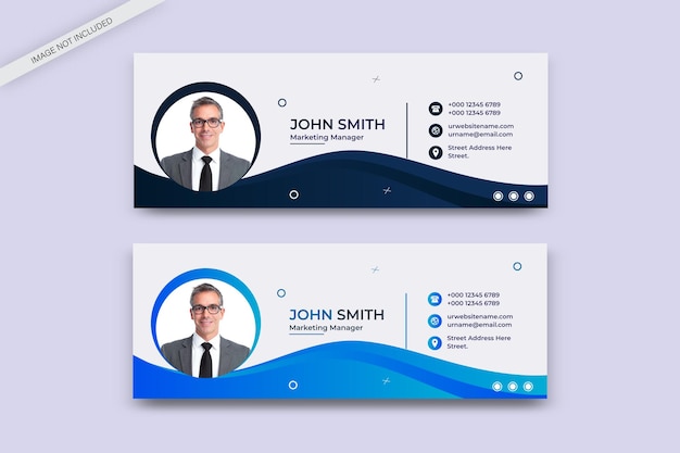 Email signature template design or email footer and personal social media cover