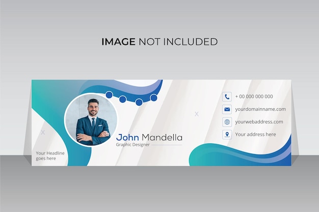 Email signature template design or email footer and personal social media cover