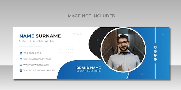 Email signature template design or email footer