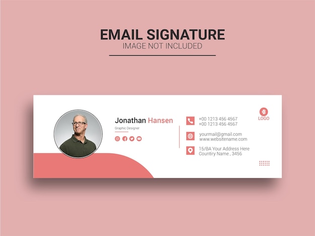 Email signature template design or facebook cover design or personal identity