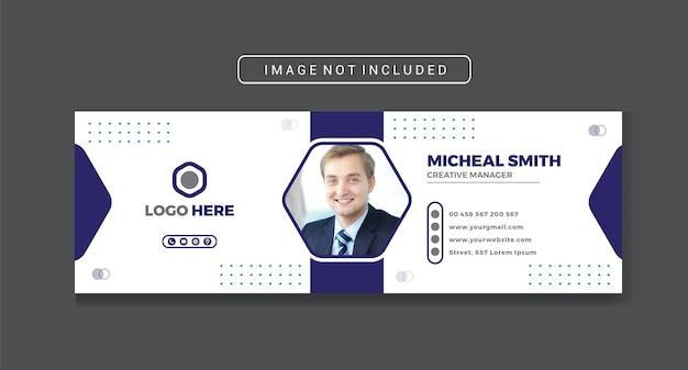 Email signature template design or personal social media cover template