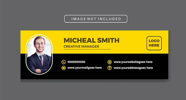 Email signature template design or personal social media cover template