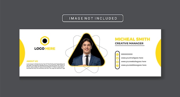 Email signature template design or personal social media cover template