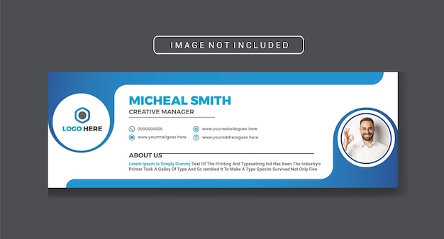 Email signature template design or personal social media cover template