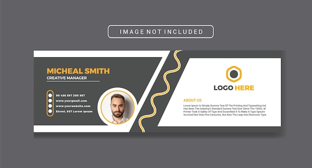 Email signature template design or personal social media cover template