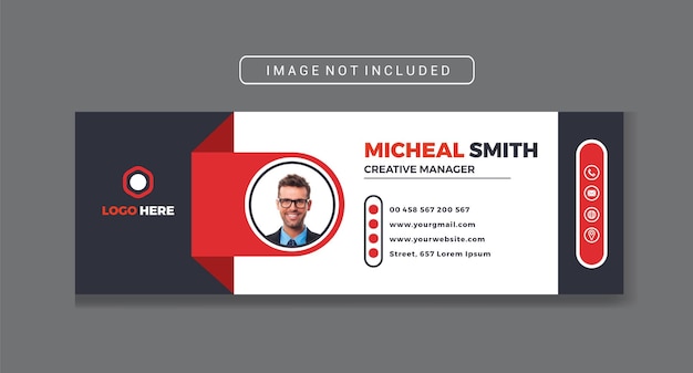 Email signature template design or personal social media cover template