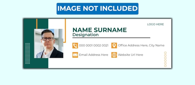 Email signature template design or personal social media cover template