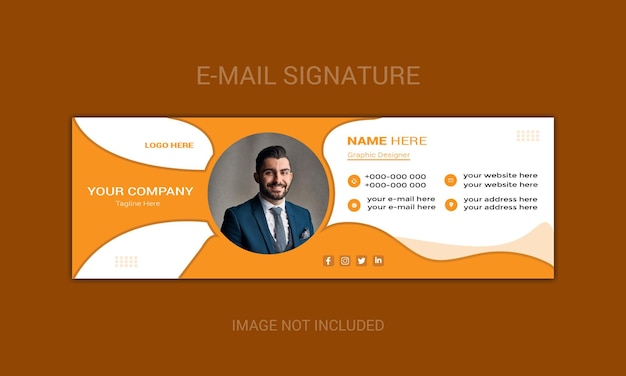 Email signature template design and personal social media design or email footer