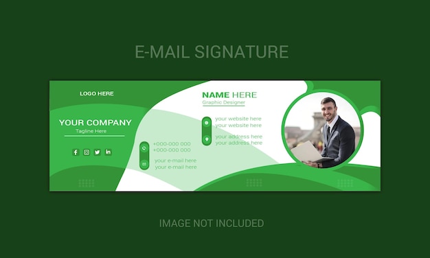 Email signature template design and personal social media design or email footer