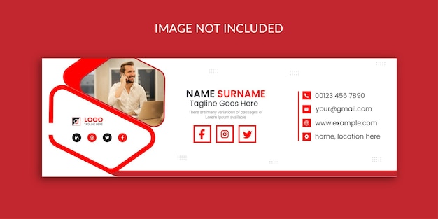 Email signature template design or personal social media facebook post template Premium Vector