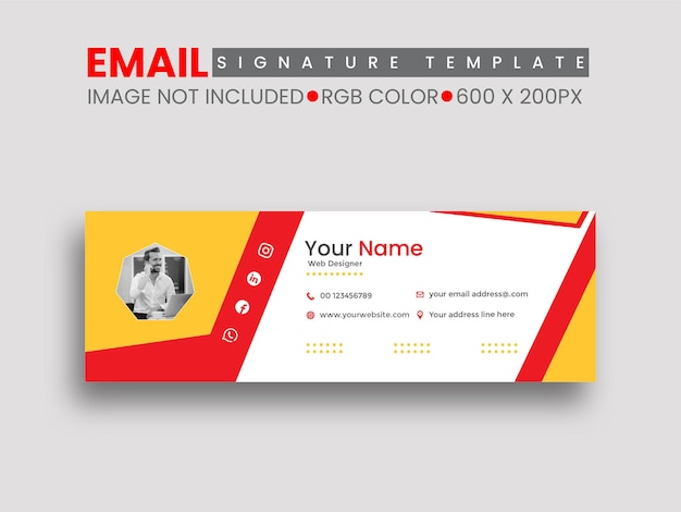 Email signature template design Premium vector