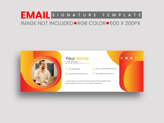 Email signature template design Premium vector