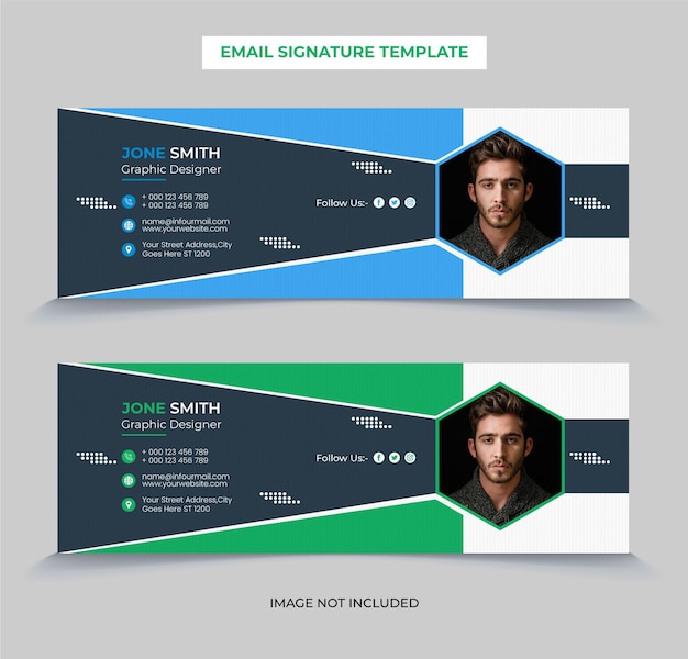 Email signature template or email footer design premium vector