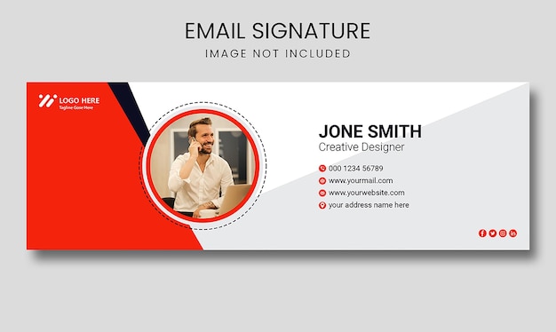 Email signature template or email footer and facebook cover design