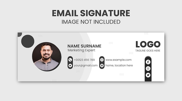 Email signature template or email footer and personal facebook cover