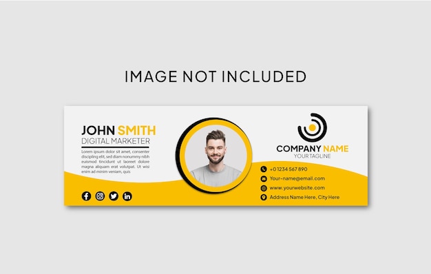 Email signature template or email footer and personal facebook cover