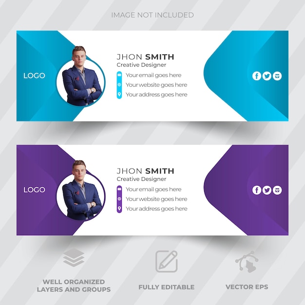 Email signature template or email footer and personal social media cover design Email signature