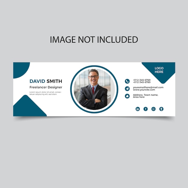 Email signature template or email footer and personal social media cover design premium vector