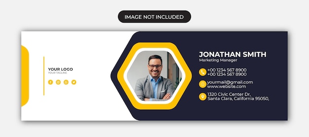 Email signature template or email footer or personal social media cover design template