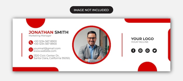 Email signature template or email footer and personal social media cover design