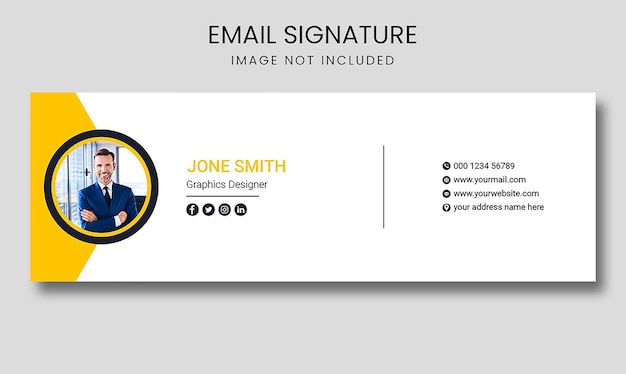 Email signature template or email footer and personal social media cover design