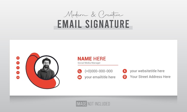 Email signature template or email footer and personal social media cover design