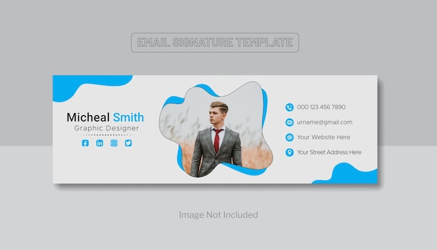 Email signature template or email footer and personal social media cover design