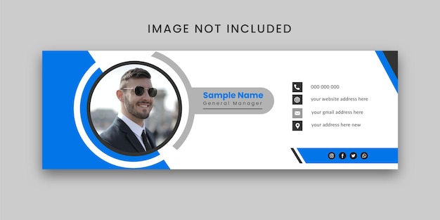 Email signature template or email footer and personal social media cover design