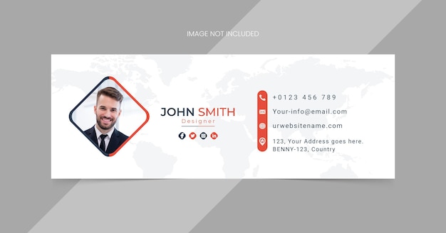 Email signature template or email footer and personal social media cover design