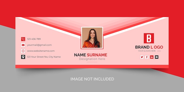 Email signature template or email footer and personal social media cover design